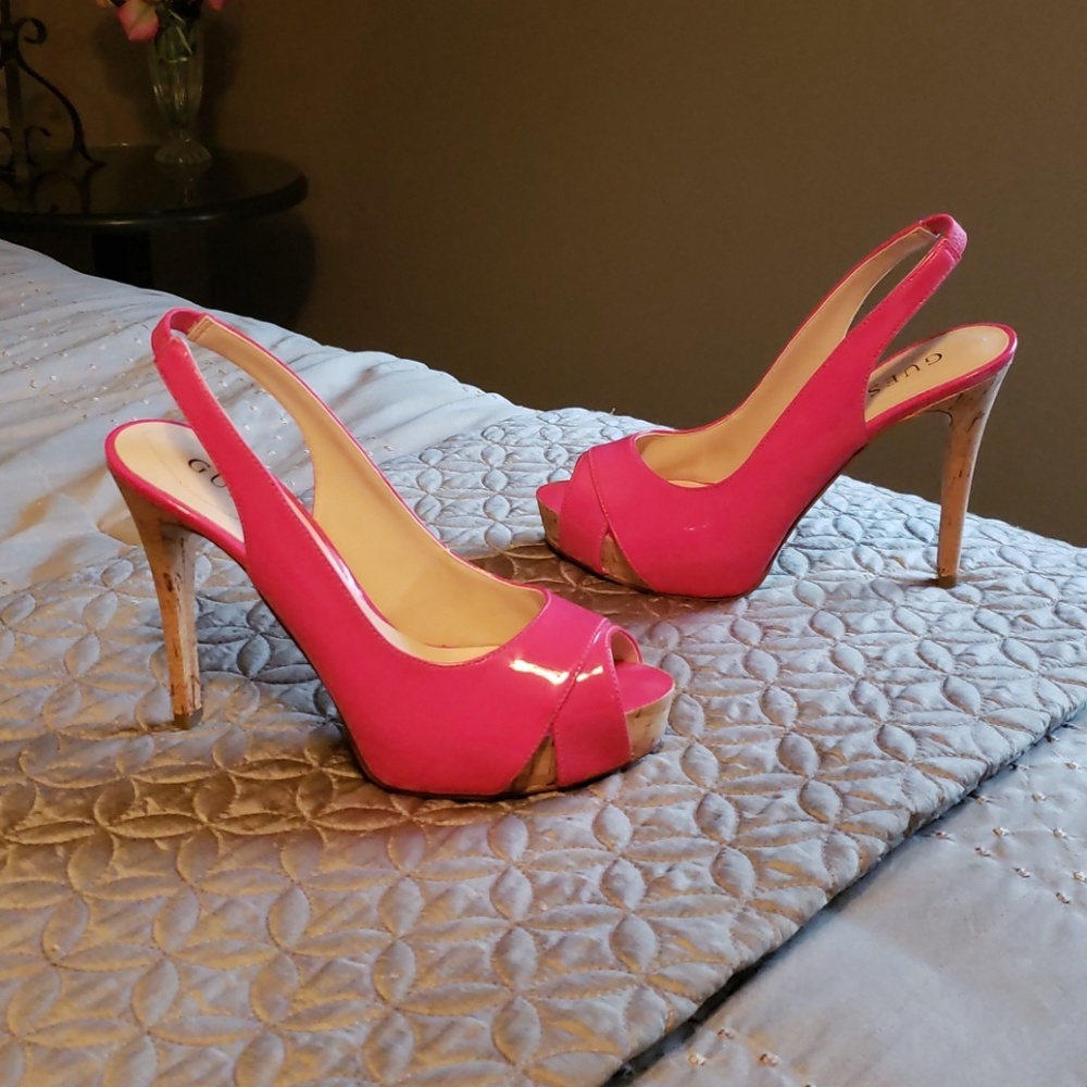 Guess hot pink heels